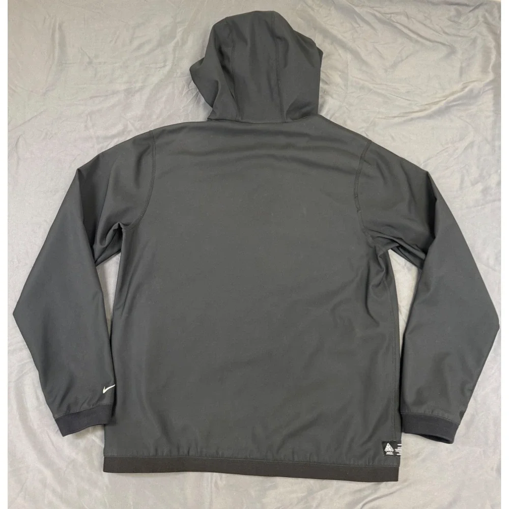Nike ACG Mens Black Softshell Fleece Lined Hooded Jacket 337005-010 Large L